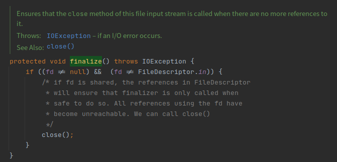 FileInputStream的析构函数